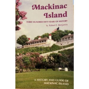 A book cover with a picture of mackinac island.